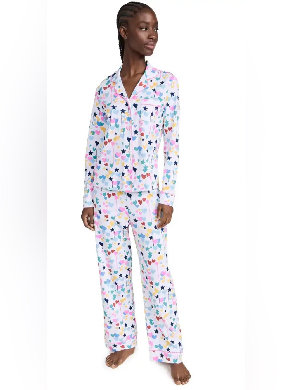 Roller Rabbit x Kerri Rosenthal Starry Love Pajama Set Pima Cotton XS